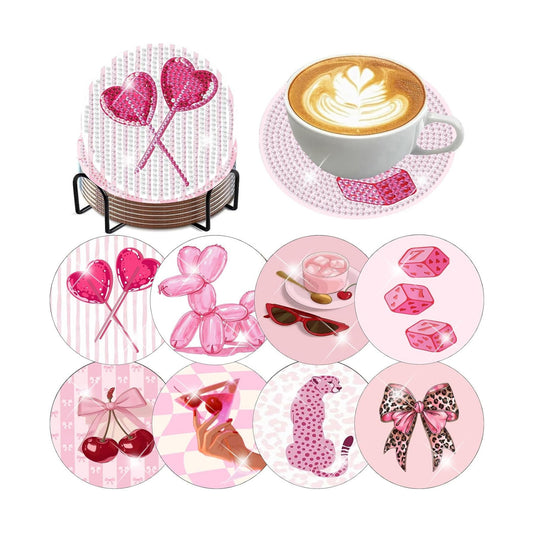 Holder Cork Pads / Pink / Set of 8