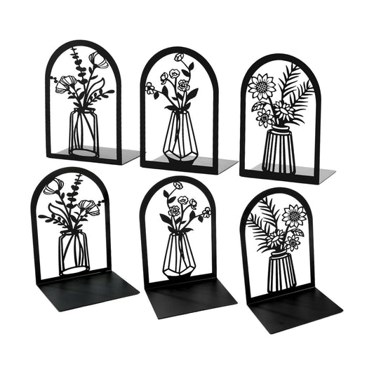 Metal Bookends / Metal Book Ends 3 Pairs / Black