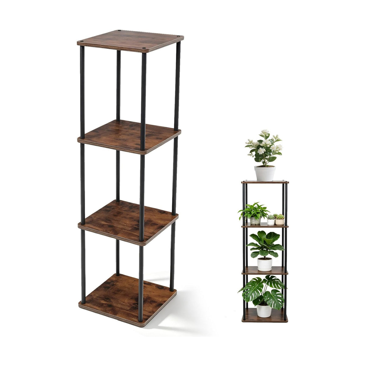 Vigordream Plant Stand Indoor Tier Metal Wood Plant Shelf for Muti Pots | Tall Pedestal Stand Flower Holder Planter