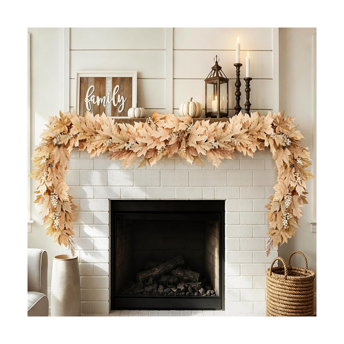 Fall Decorations for Home, 6Ft Artificial Berry Cypress Leaves Fall Garland
