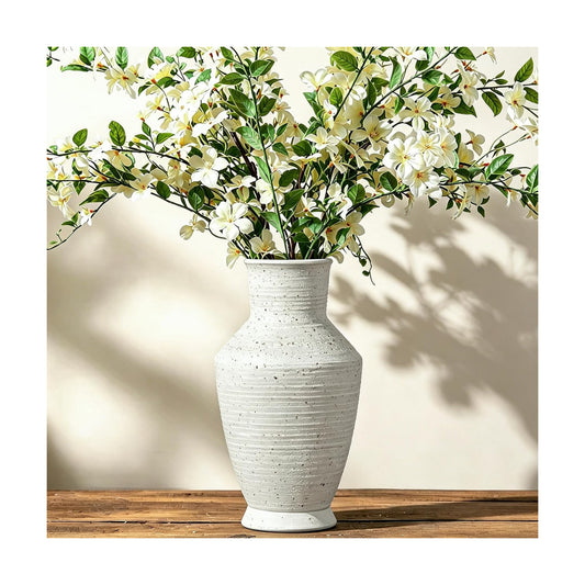 Ceramic Flower Vase Home Decor White Small Vase Decorative Table Farmhouse Vases / Modern White-v11