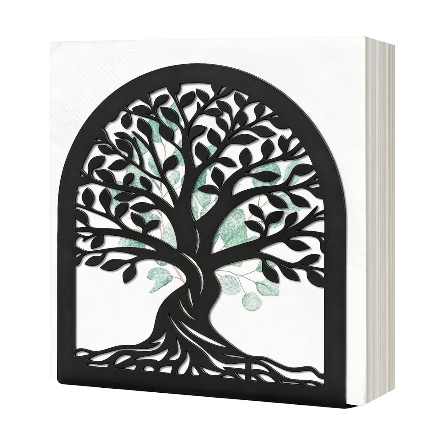 Napkin Holder / Tree of Life Decorative Metal Napkin Dispenser / Black