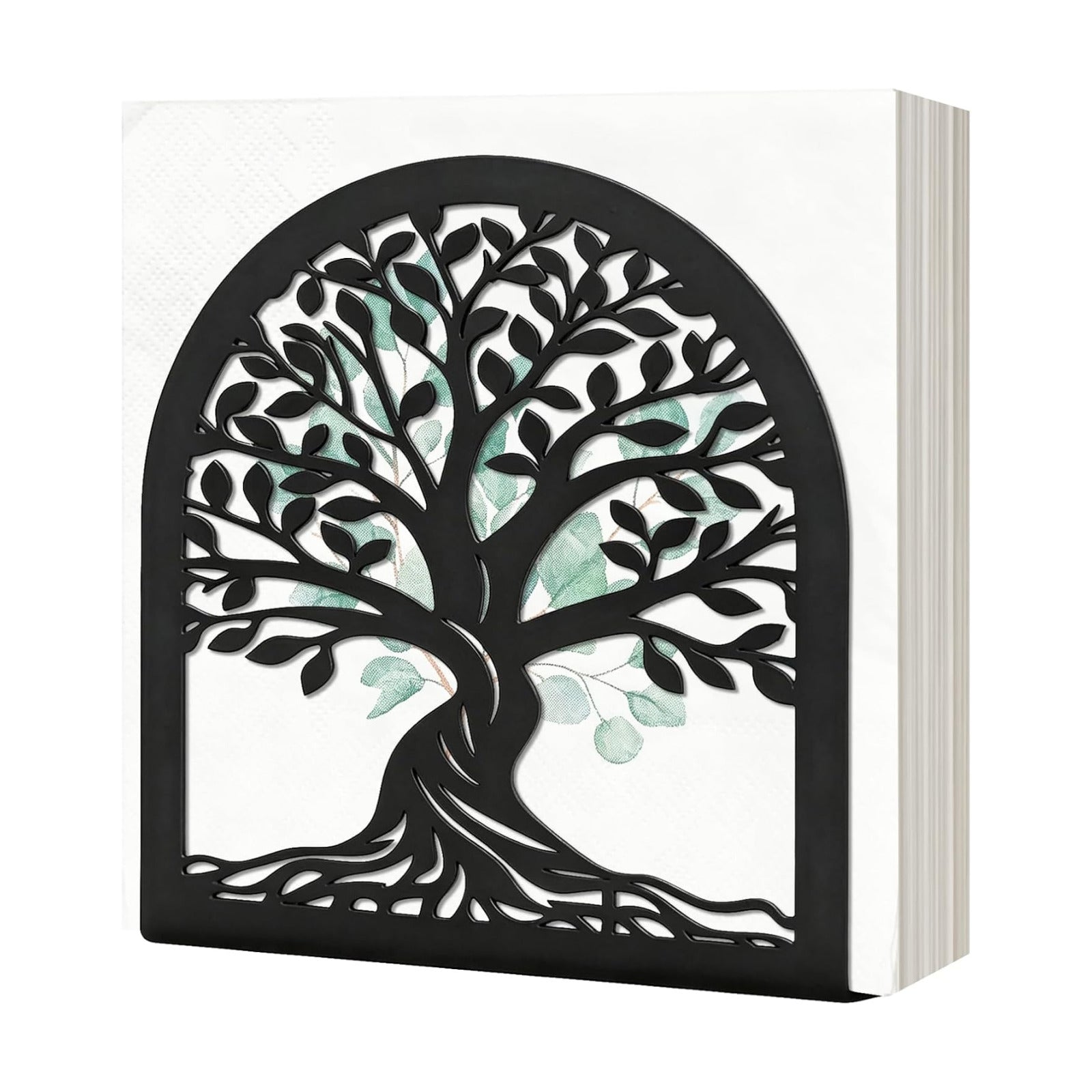 Napkin Holder / Tree of Life Decorative Metal Napkin Dispenser / Black