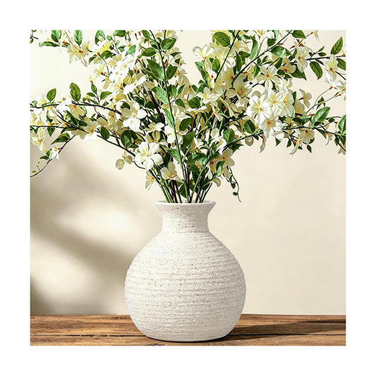 Ceramic Flower Vase Home Decor White Small Vase Decorative Table Farmhouse Vases / Modern White-v14