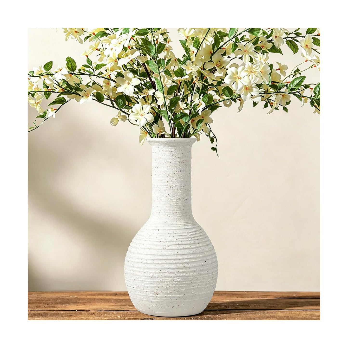 Ceramic Flower Vase Home Decor White Small Vase Decorative Table Farmhouse Vases / Modern White-v15