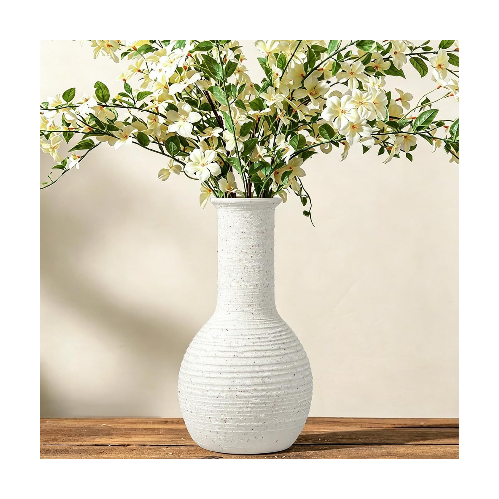 Ceramic Flower Vase Home Decor White Small Vase Decorative Table Farmhouse Vases / Modern White-v15