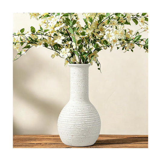 Ceramic Flower Vase Home Decor White Small Vase Decorative Table Farmhouse Vases / Modern White-v15