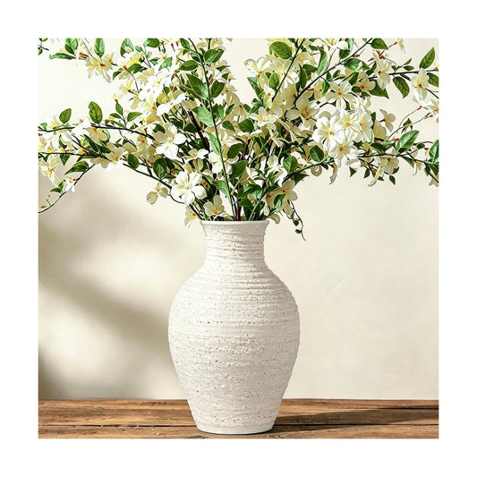 Ceramic Flower Vase Home Decor White Small Vase Decorative Table Farmhouse Vases / Modern White-v12
