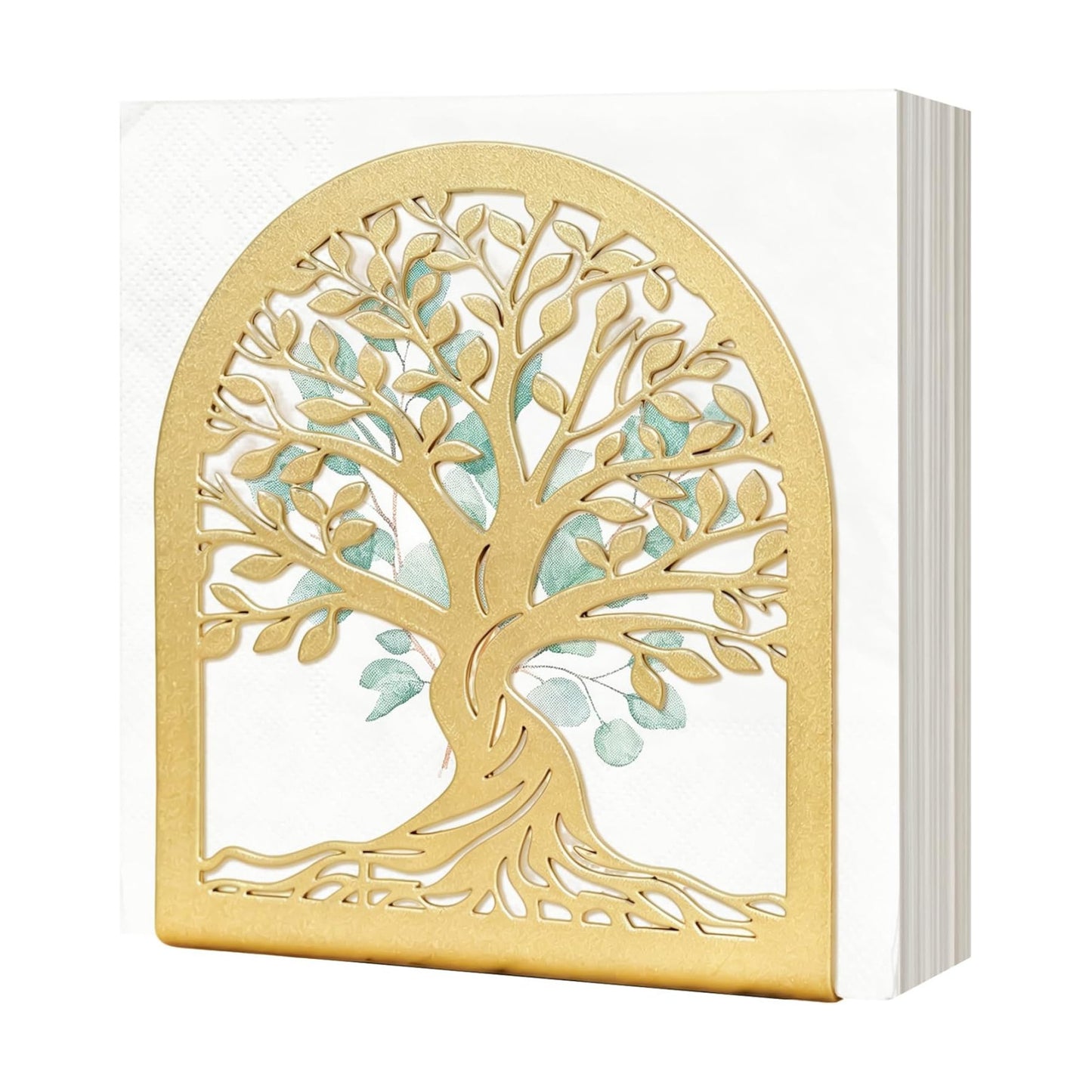 Napkin Holder / Tree of Life Decorative Metal Napkin Dispenser / Gold