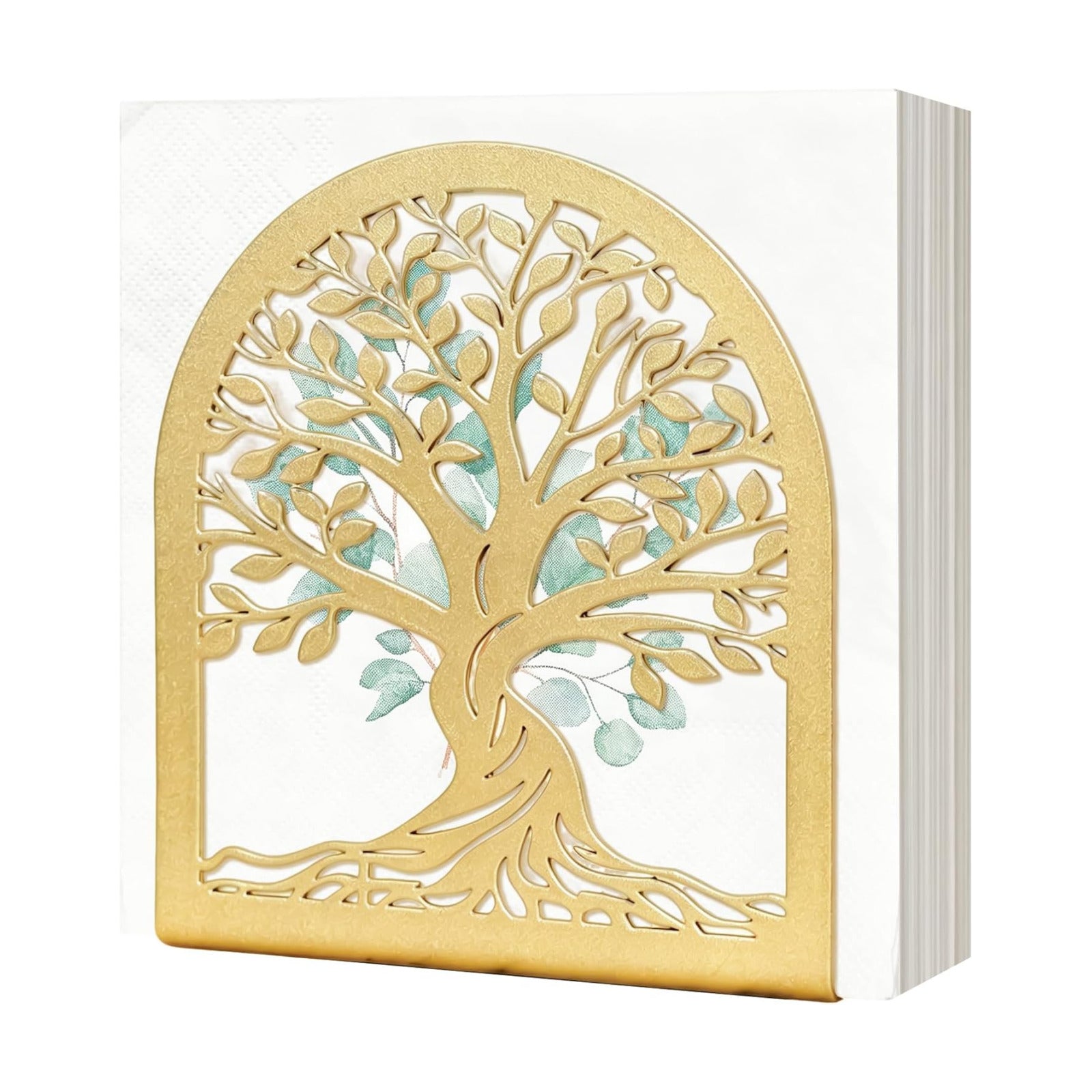 Napkin Holder / Tree of Life Decorative Metal Napkin Dispenser / Gold