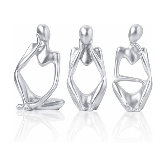 Thinker Abstract Ornamental Figurines Statues Decoration / Silver / Set of 3