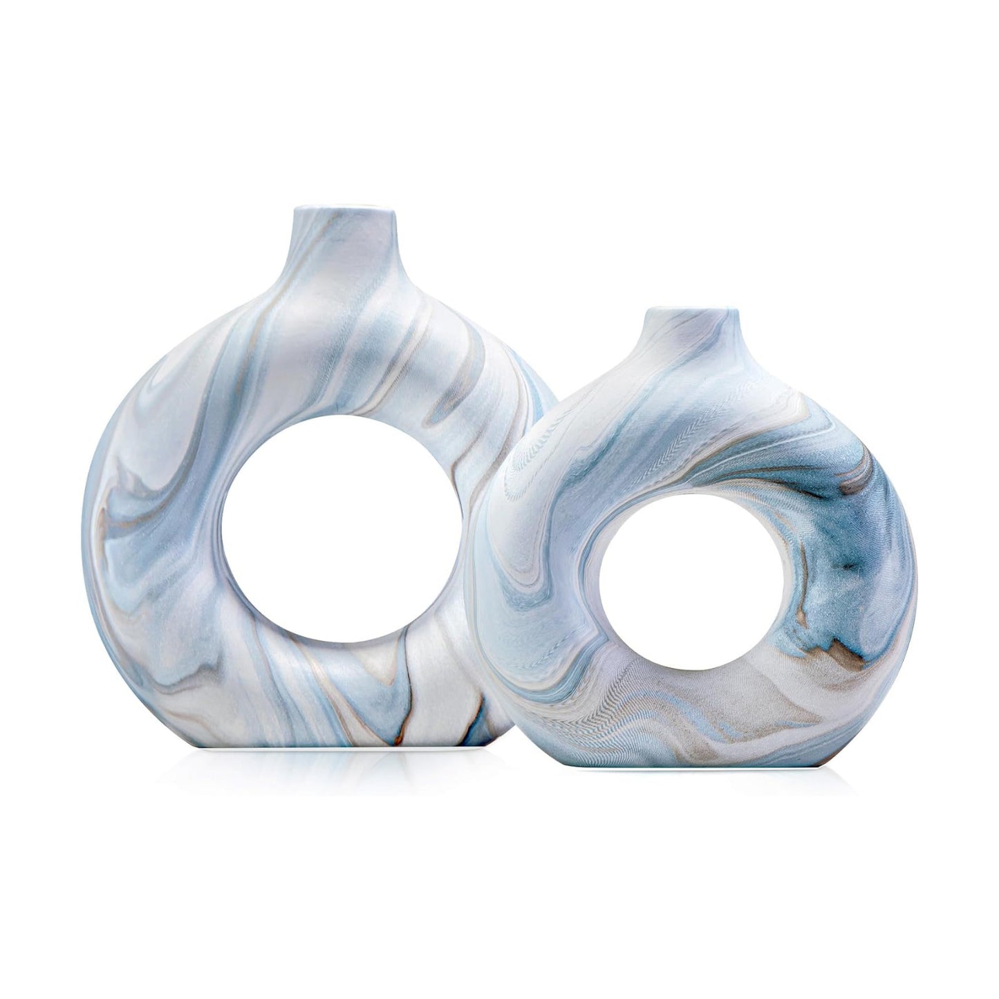 Ceramic Vases / Blue Ceramic Vases / Blue Ocean 02 / Set of 2