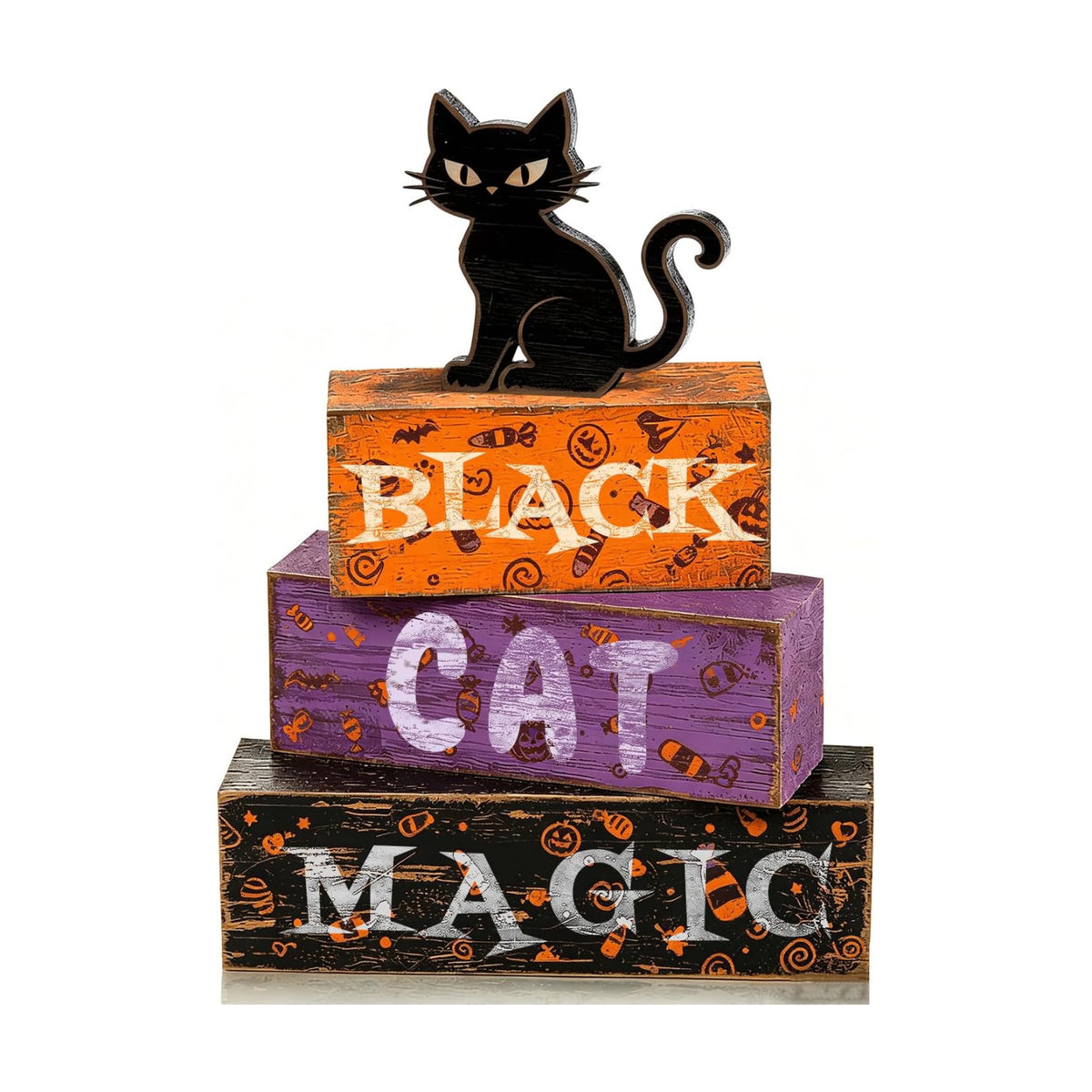 Black Cat Halloween Decor Indoor, Halloween Table Decorations for Home