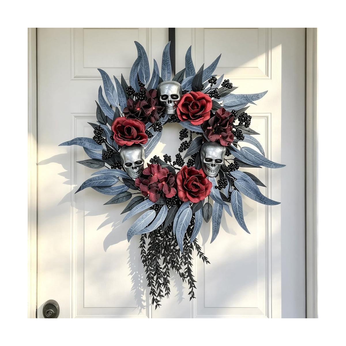 22" Halloween Wreath for Front Door, Gothic Halloween Decor Indoor