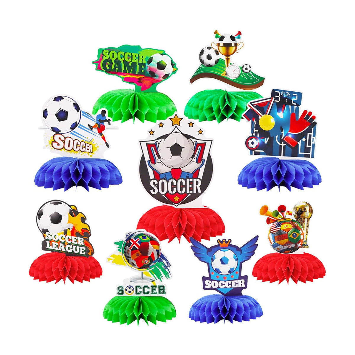 9Pcs Soccer Party Decorations,Soccer Table Decorations Centerprise