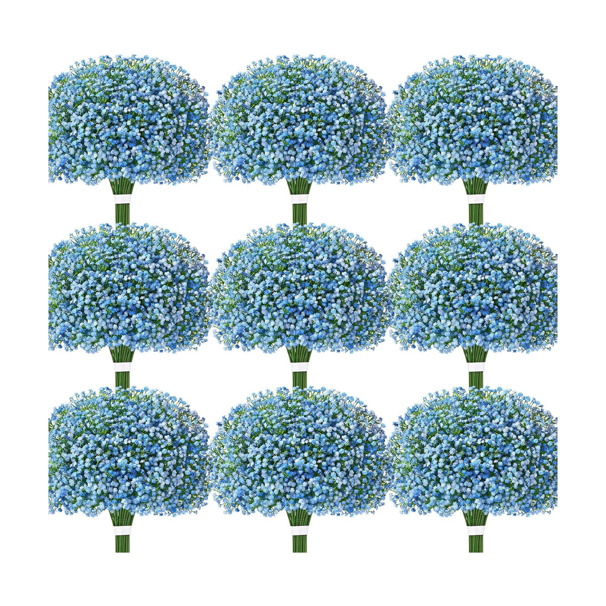100 Pcs Baby Breath Flowers Artificial Bulk, Blue Babys Breath Fake Flowers