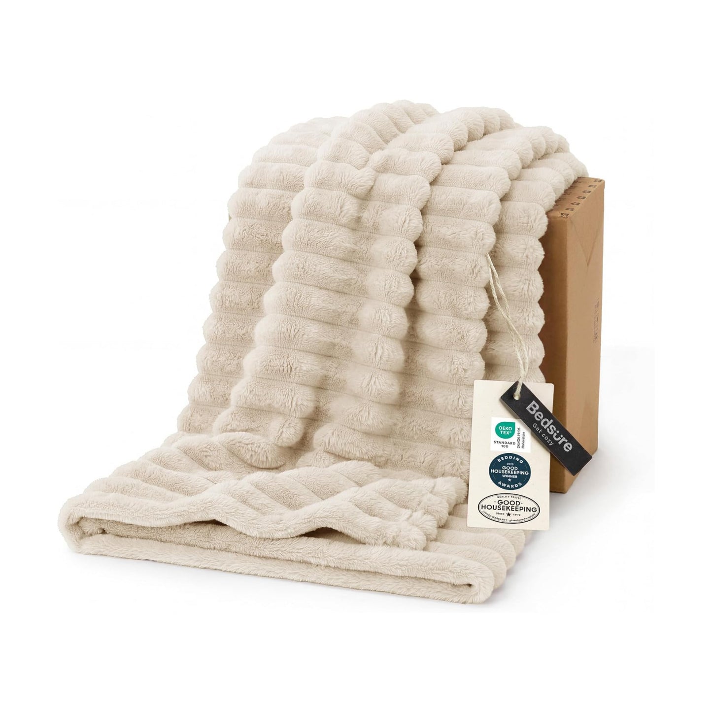 Bedsure Soft Twin Blanket for Bed Decor Gifts Khaki 60"x80"