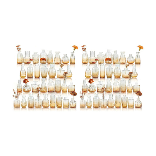 Glass Bud Vases / Amber-2 / Set of 64