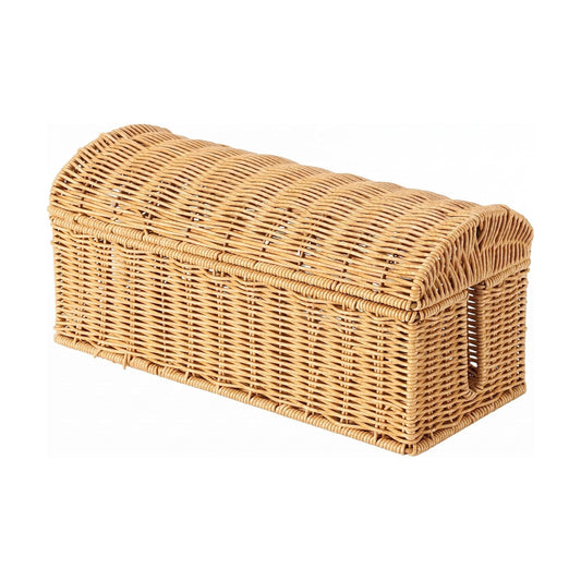 Rattan Cable Management Box / Natural / Domed Box / Large
