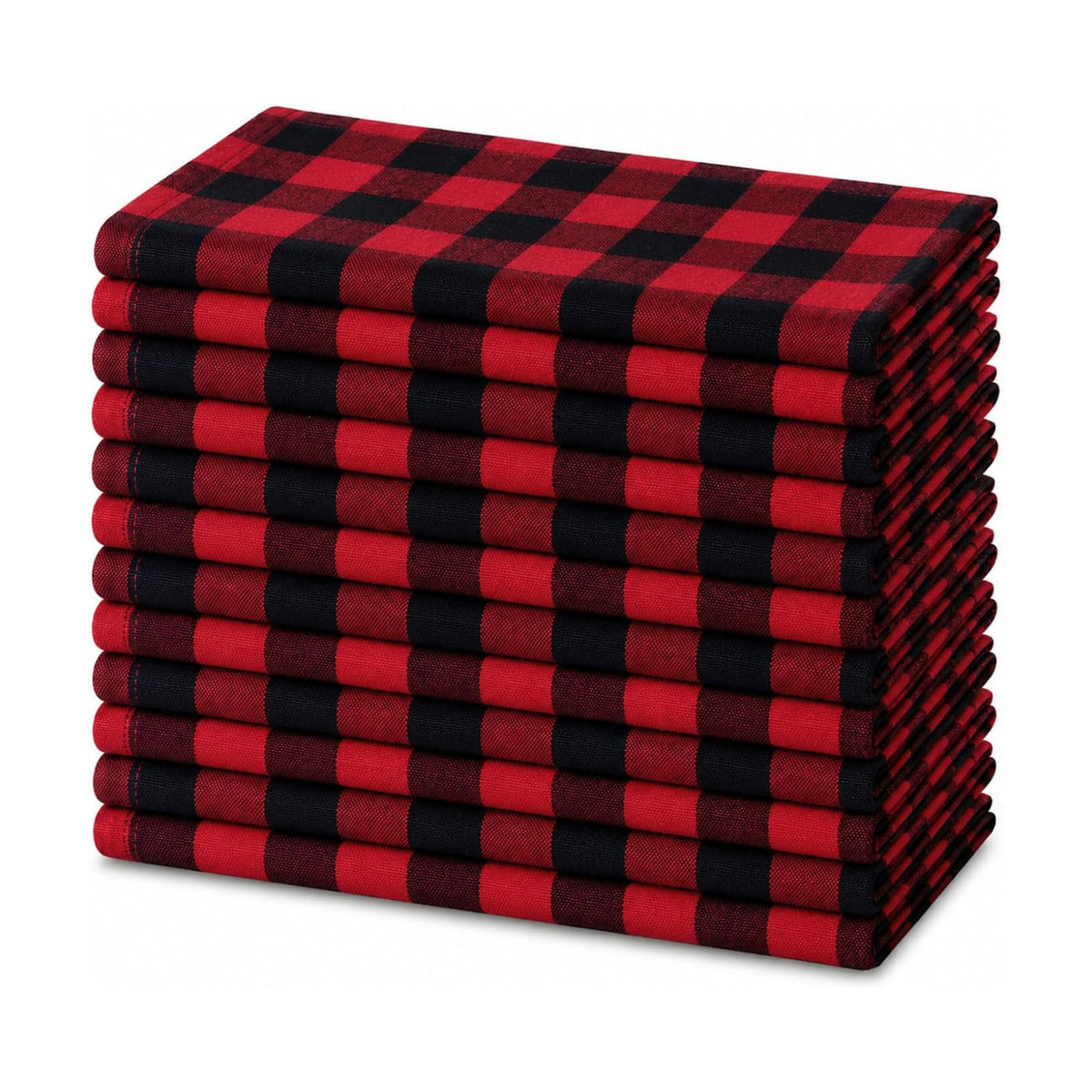 Blue Needles Buffalo Plaid Gingham Cloth Napkins Cotton Set of 12-18"x18"