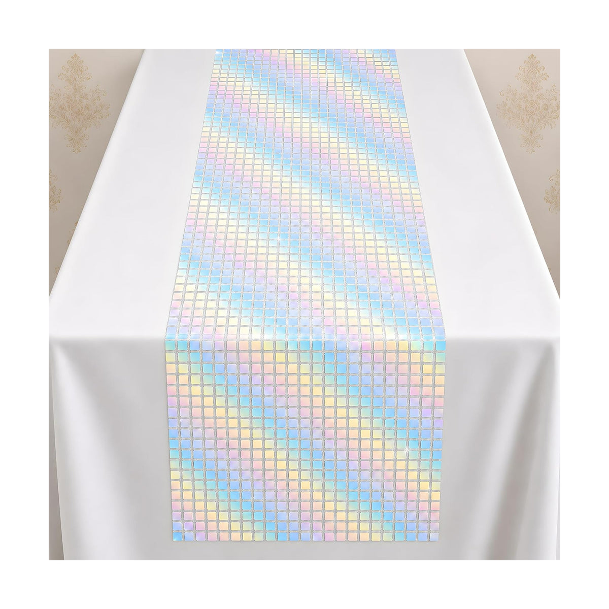 Disco Party Decorations - Iridescent Glitter Disco Table Runner
