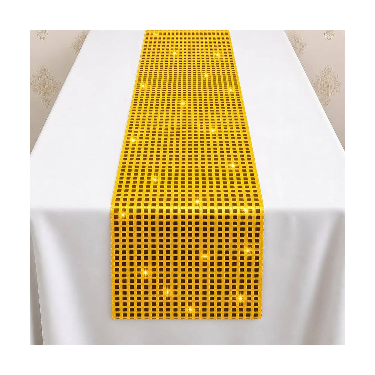 Disco Party Decorations - Gold Glitter Disco Table Runner