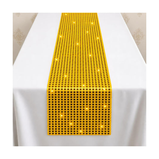 Disco Party Decorations - Gold Glitter Disco Table Runner