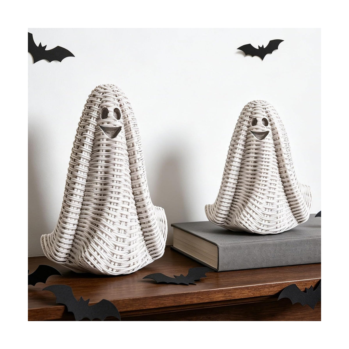 DN DECONATION Halloween Decorations Indoor Faux Rattan Ghost Decor for Home
