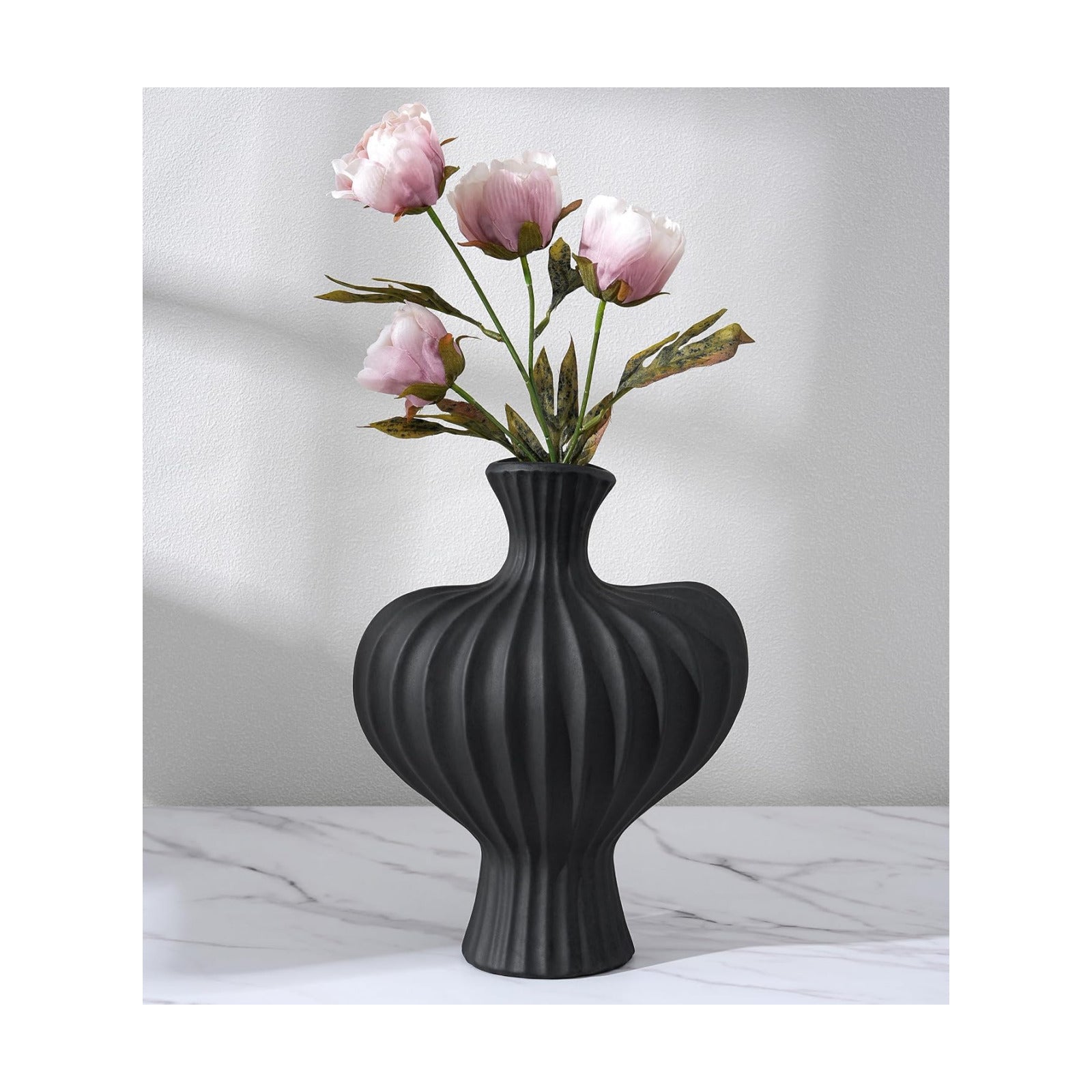 Ceramic Flower Vase Home Decor / 11"h-antique Black