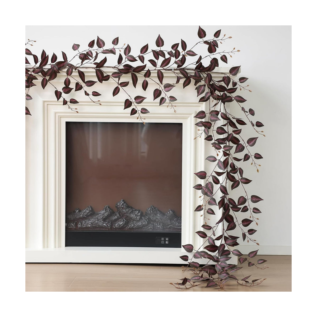 Mizii 2 Strands Artificial Vines Garland 72" Fake Vine with Silk Burgundy Leaves Faux Hanging Plants Greenery Decoration for Outdoors Indoor Room Mantle Table Centerpieces Fall Decor (Burgundy)