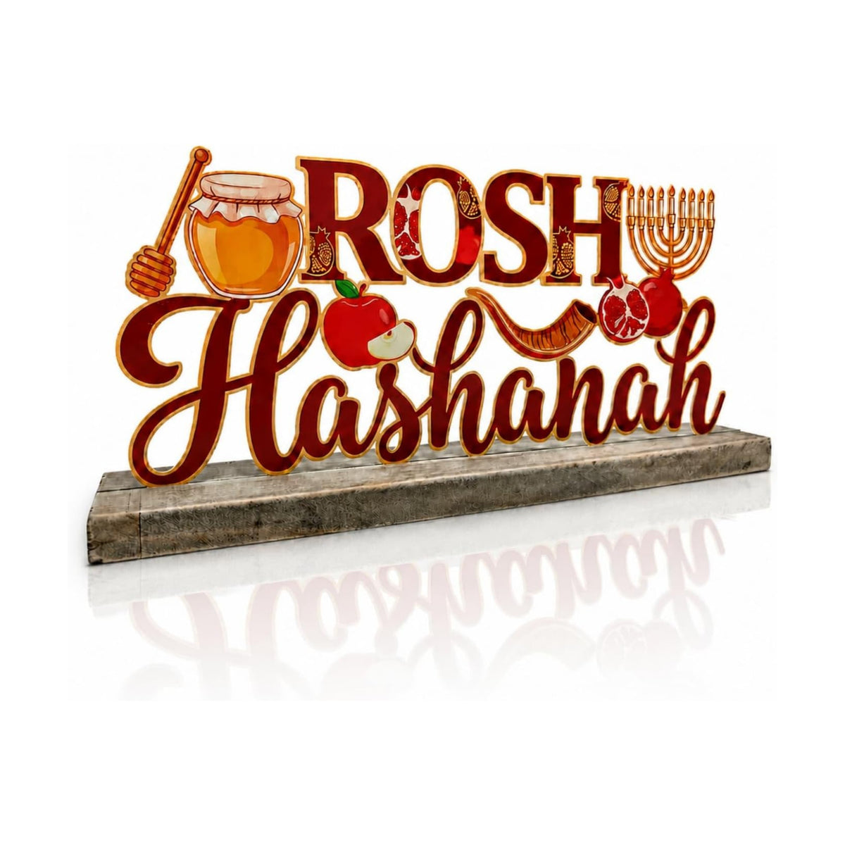Metal Rosh Hashanah Decorations Jewish New Year Table Centerpiece
