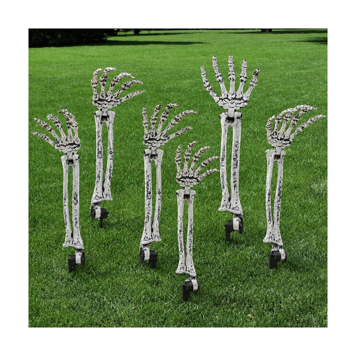 DIYDEC 6PCS Halloween Skeleton Arm Gray Hands Stakes for Outoor Decor