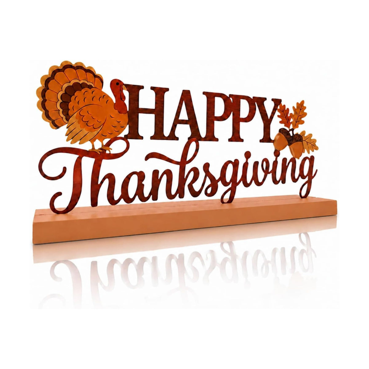 Metal Happy Thanksgiving Sign Fall Table Mantel Shelf Desk Decor