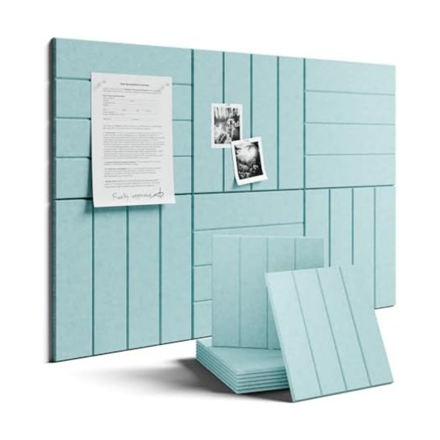 Fluxynara Felt Bulletin Board & Cork Board Alternative, Aqua Blue