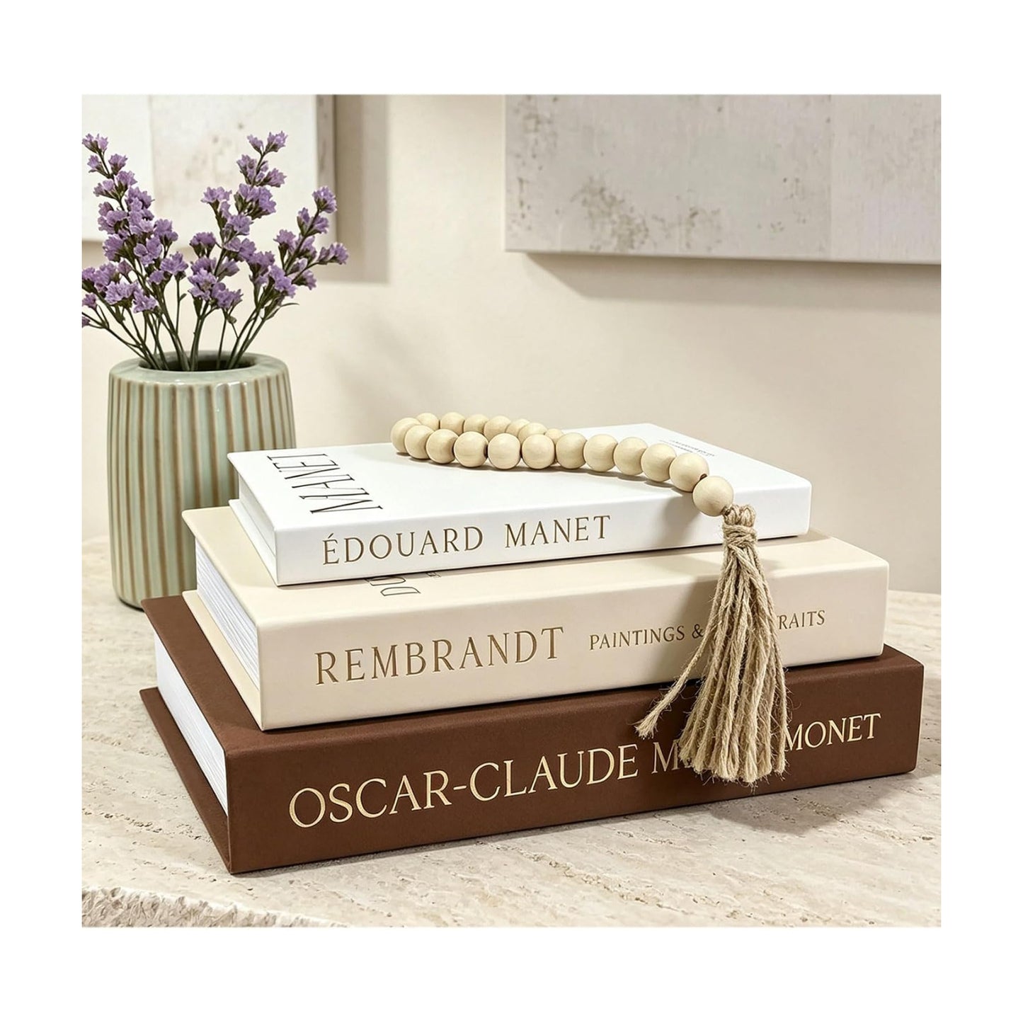 Linen Faux Books / Natural / Set of 3