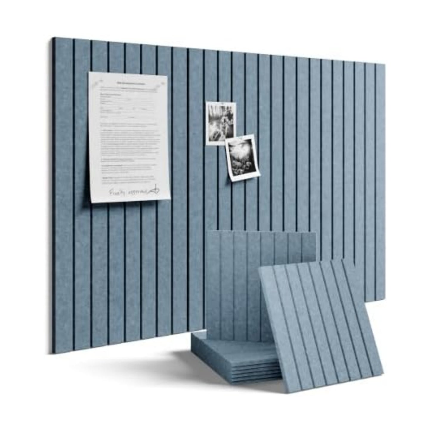 Fluxynara 36" x 24" Large Felt Bulletin Board, Dusty Blue