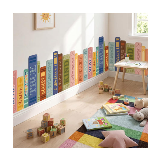Boho Classroom Wall Decor Fabric Back to School Classroom Wall / Boho Color / Book / 9.8 ft