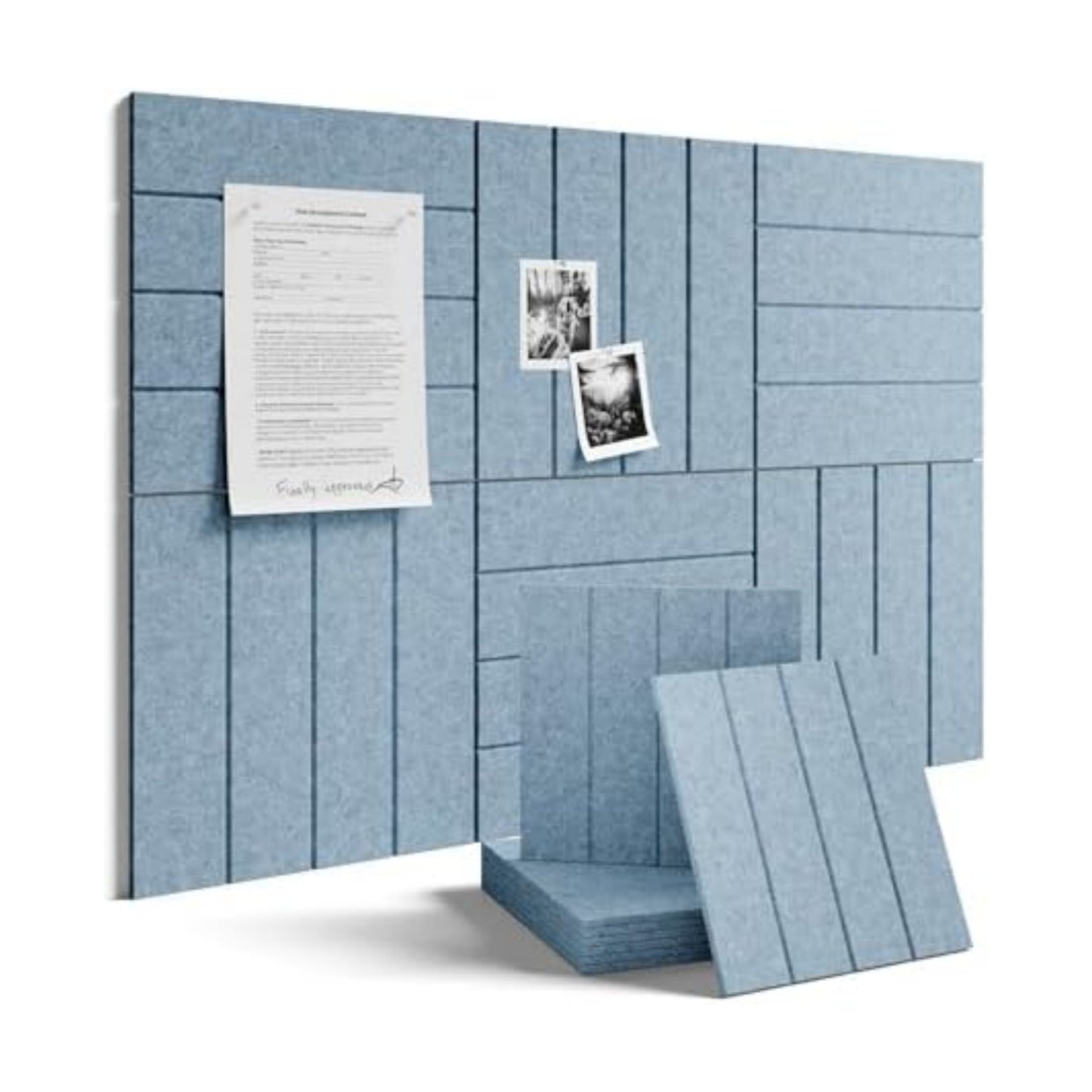 Fluxynara 36" x 24" Large Felt Bulletin Board, Dusty Blue