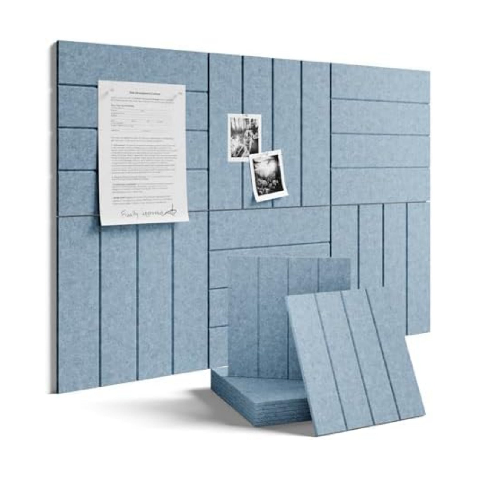 Fluxynara 36" x 24" Large Felt Bulletin Board, Dusty Blue