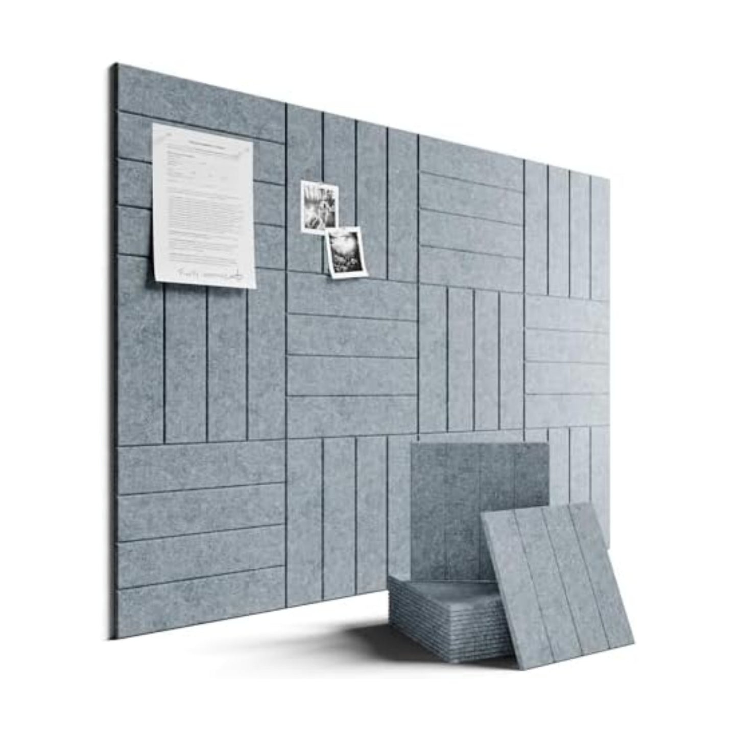 Fluxynara Felt Bulletin Board & Cork Board Alternative, Blue Gray