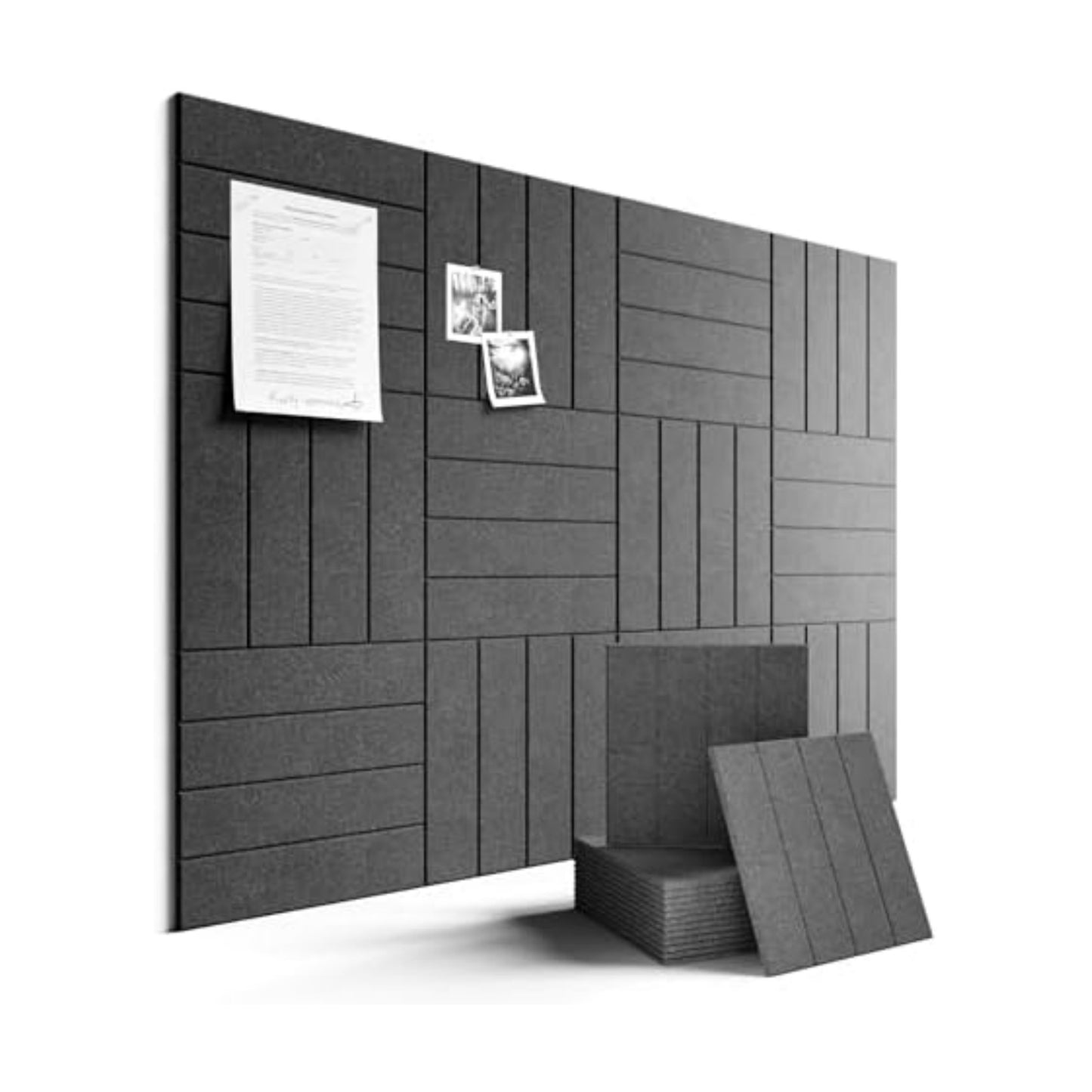 Fluxynara Felt Bulletin Board & Cork Board Alternative, Charcoal Gray