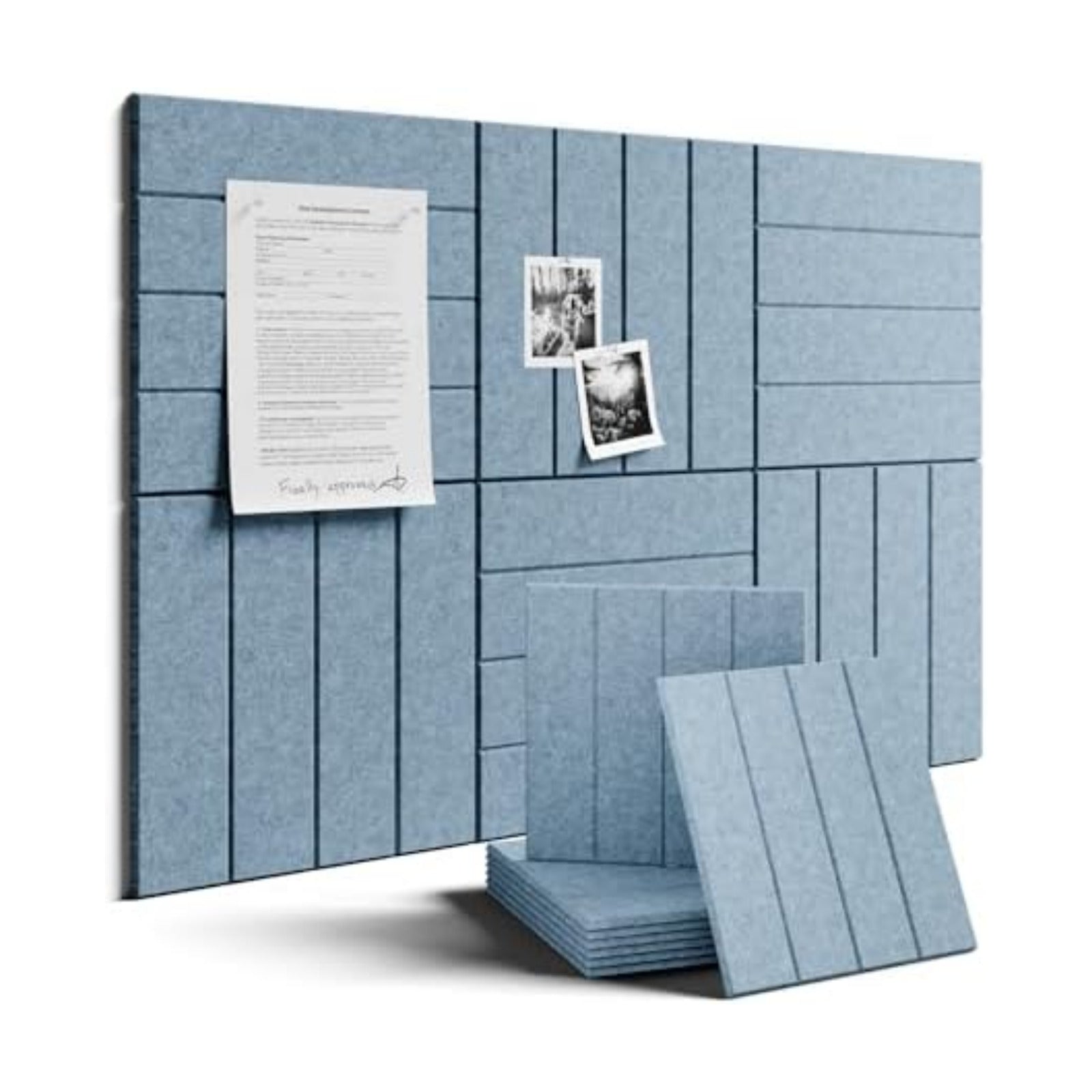 Fluxynara Felt Bulletin Board & Cork Board Alternative, Dusty Blue