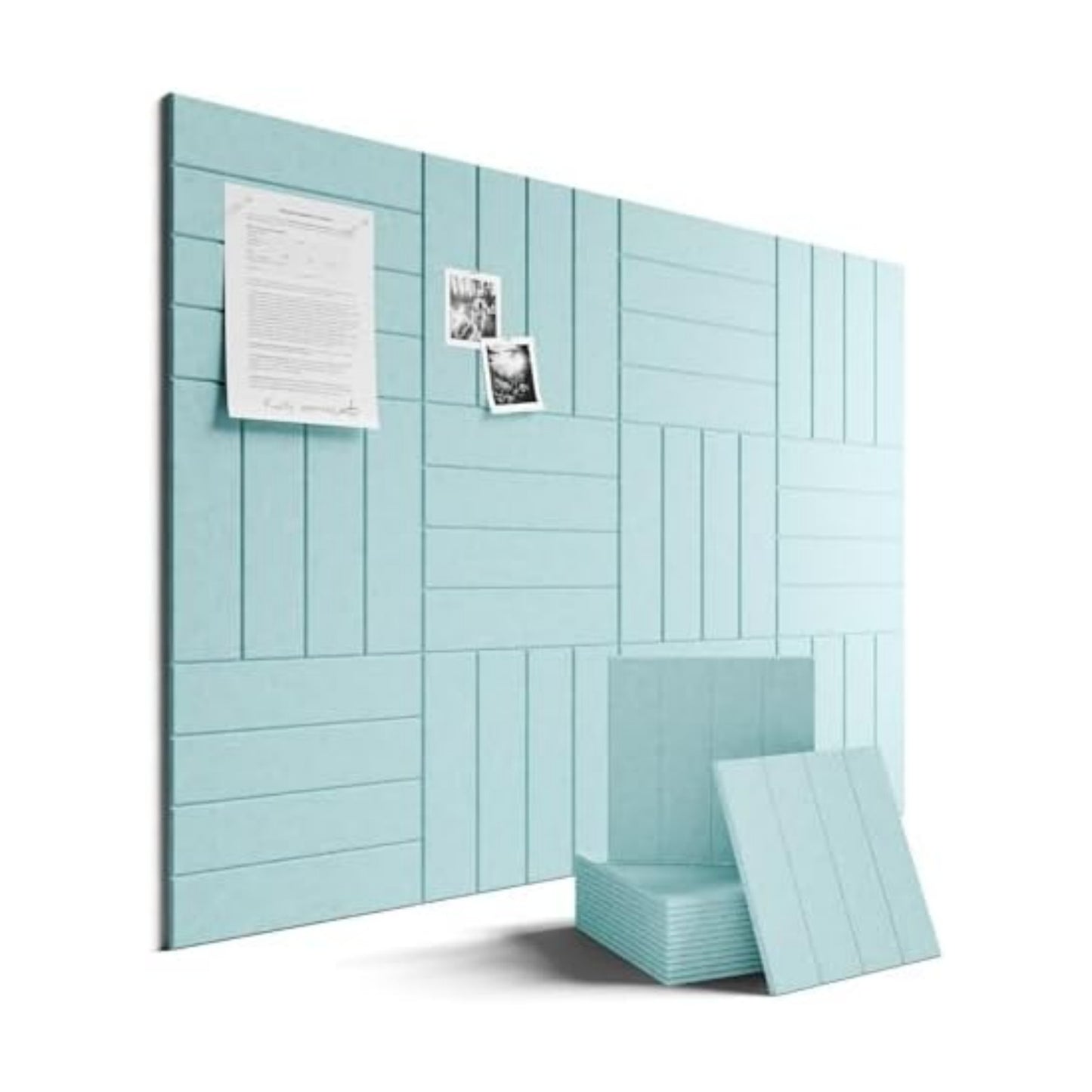 Fluxynara Felt Bulletin Board & Cork Board Alternative, Aqua Blue
