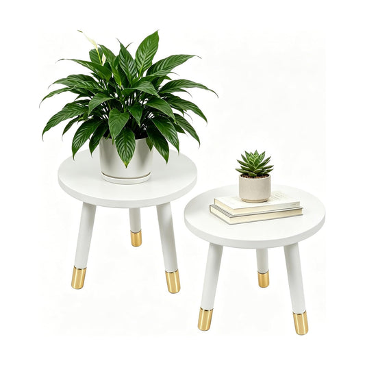 2-Pack Mid Century Plant Stand for Indoor Plants, Modern Metal Flower Pot Holder Stand for Living Room, Decorative