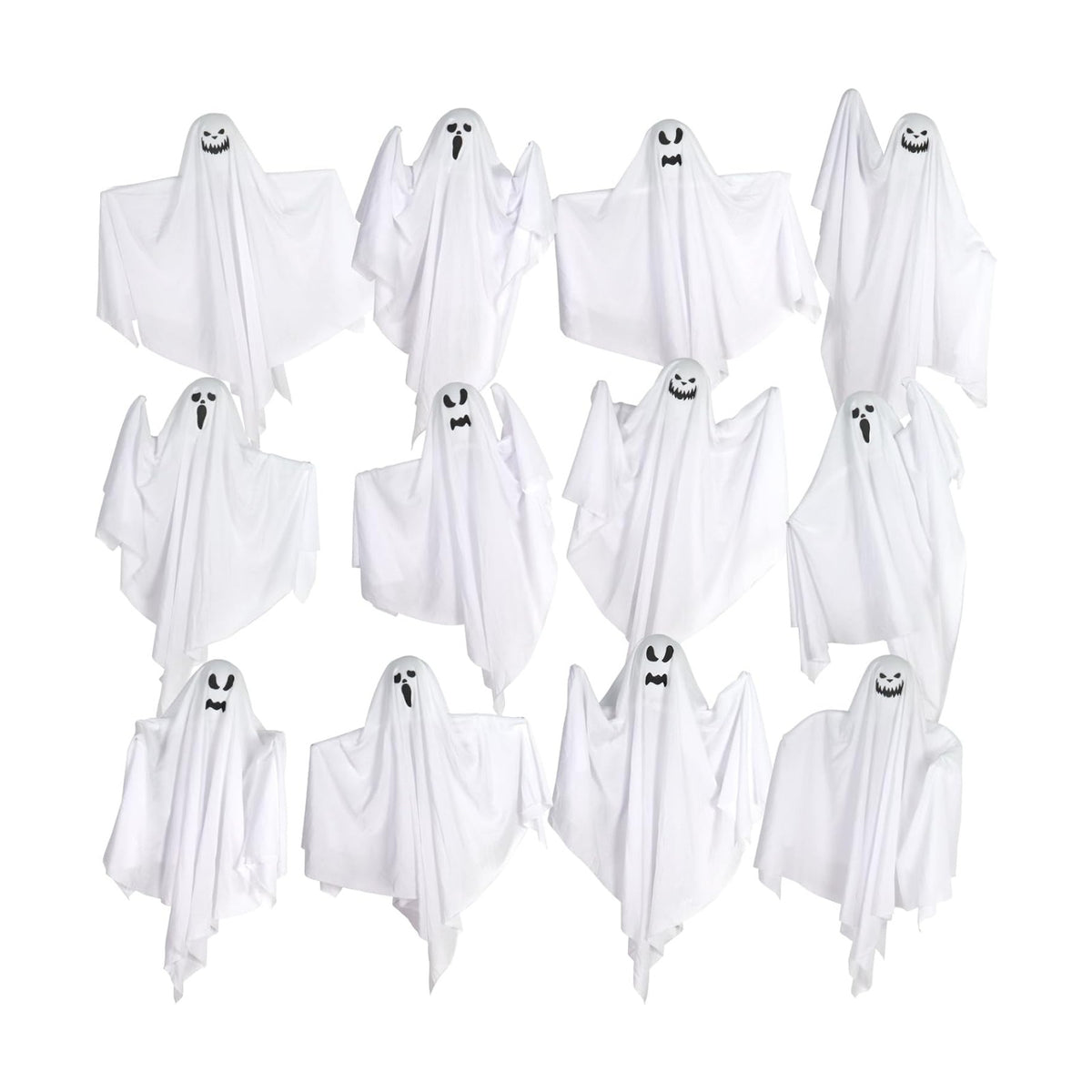 12 Pack Halloween Hanging Ghosts, 27.6 Inch Flying Ghost Decorations