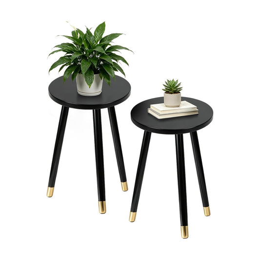 2-Pack Mid Century Plant Stand for Indoor Plants, Modern Metal Flower Pot Holder Stand for Living Room, Decorative