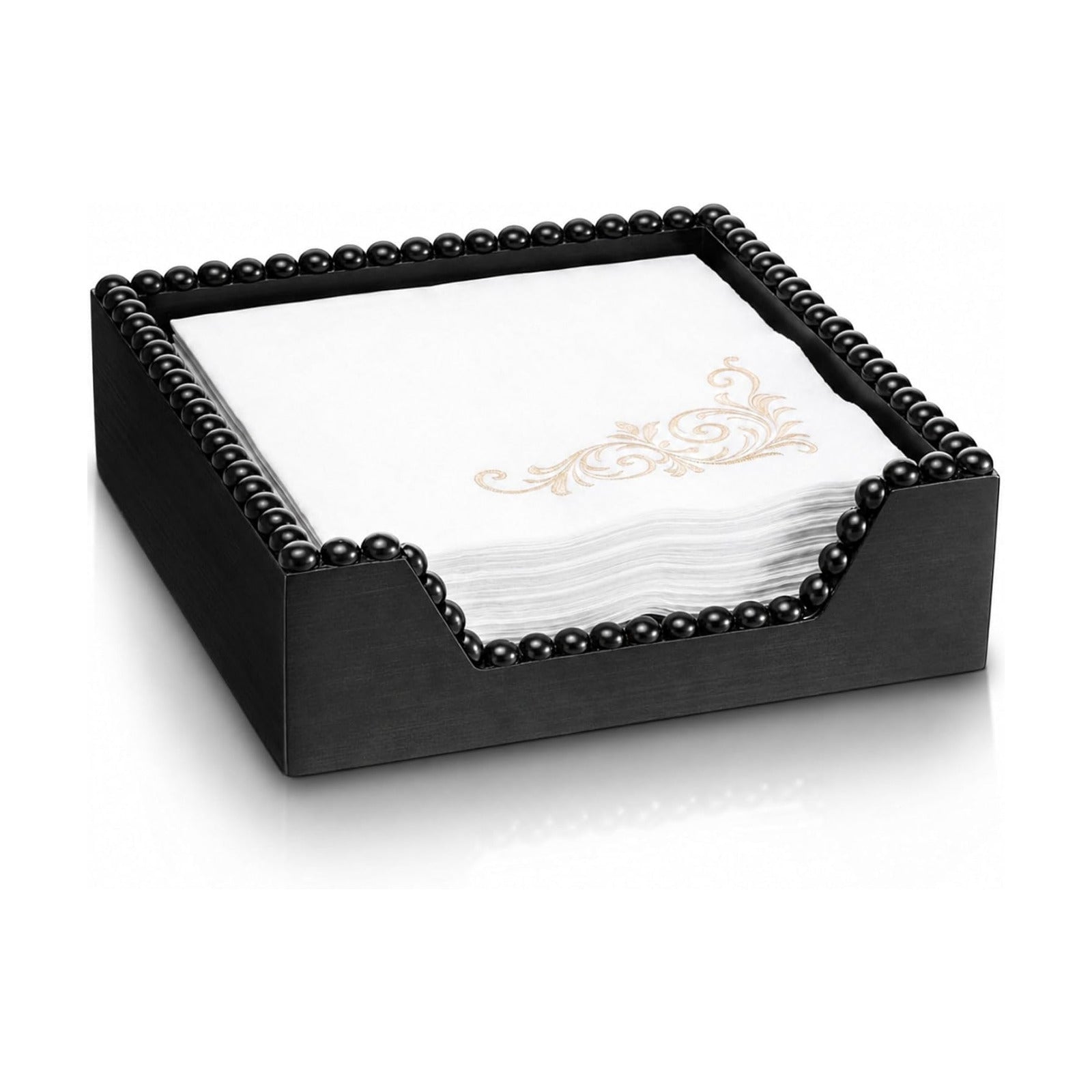 Farmhouse Wood Napkin Holder / Black / 7.36