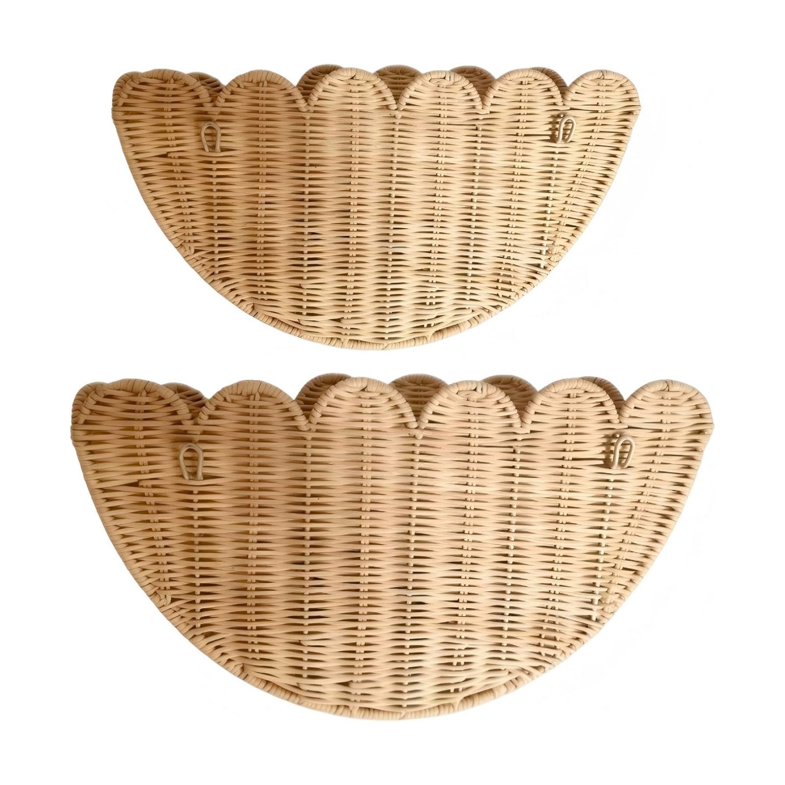 Rattan Hanging Wicker Baskets / Natural / Set of 2