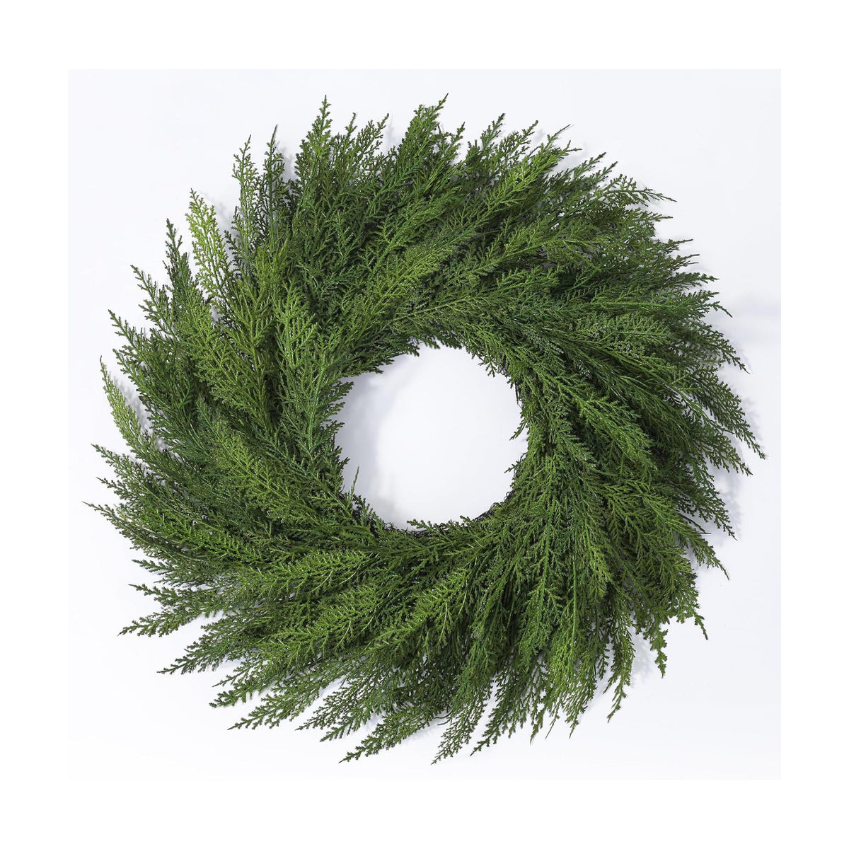 26’’ Large Real Touch Christmas Wreath, Artificial Cedar Wreath for Door