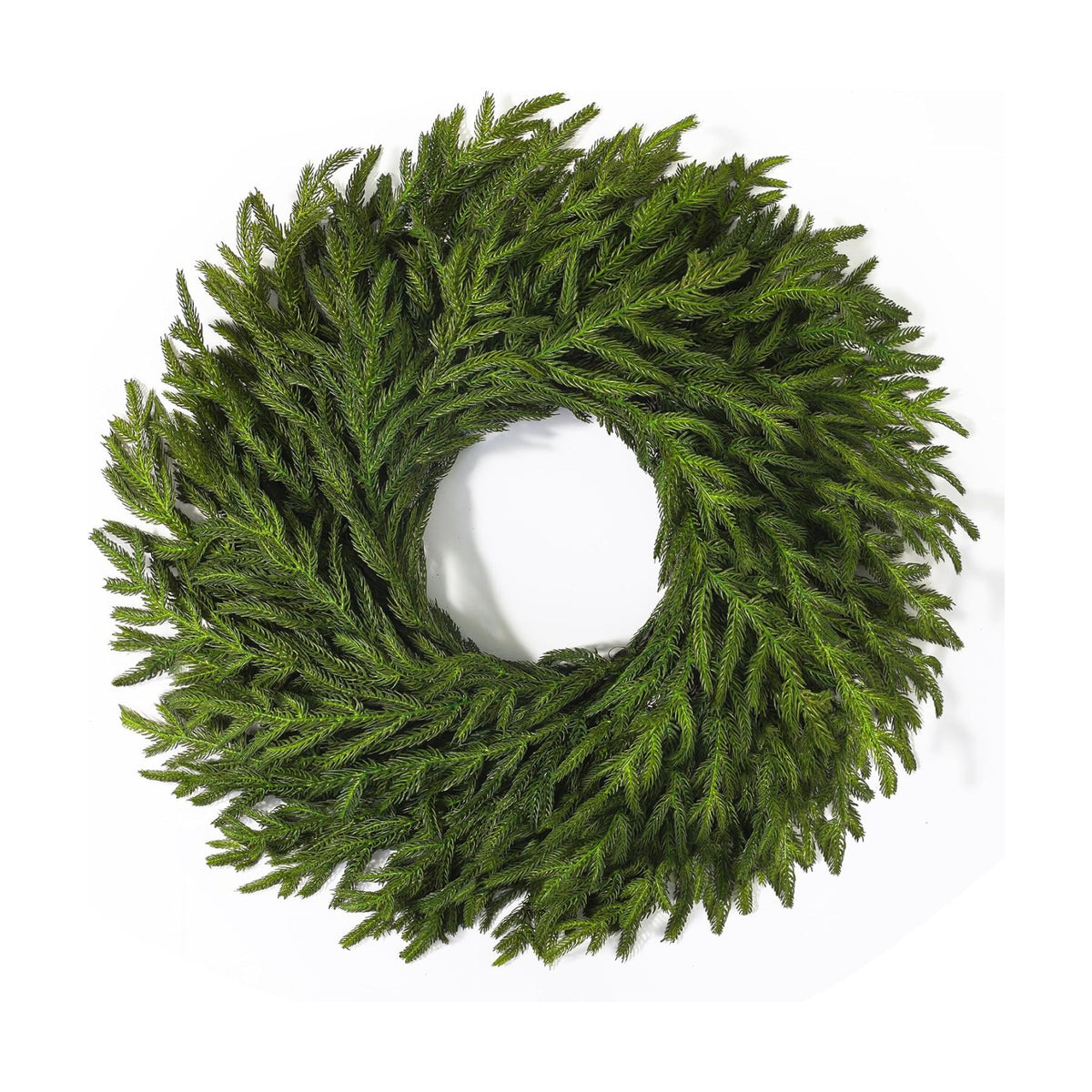 26" Large Norfolk Pine Wreath, Artificial Christmas Wreath for Front Door